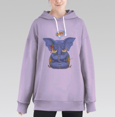 Удачно присел, Hoodie Long Oversize Fiolet