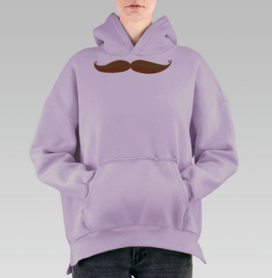 Усы (Живая Азбука), Hoodie Oversize Fiolet, утепленная
