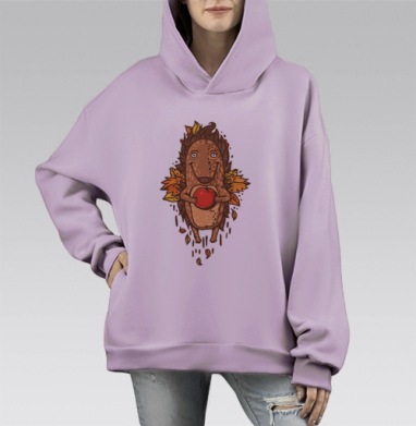 Вдохновение, Hoodie Mono Fiolet, оверсайз, утепленная