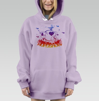 Веселая мультяшная корова с птицей и надписью MILK, Hoodie Mjhigh Dig Mel, Fiolet, утепленная