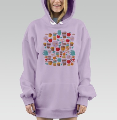 Весёлый фестиваль милых угощений, Hoodie Mjhigh Dig Mel, Fiolet, утепленная