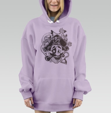 ВесЁлый Пират, Hoodie Mjhigh Dig Mel, Fiolet, утепленная
