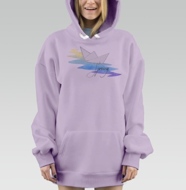 Весеннее настроение., Hoodie Mjhigh Dig Mel, Fiolet, утепленная
