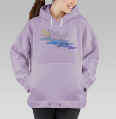 Весеннее настроение., Hoodie Oversize Fiolet