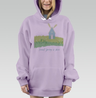 Весна уже здесь, Hoodie Mjhigh Dig Mel, Fiolet, утепленная
