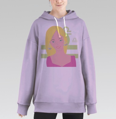 Весы, Hoodie Long Oversize Fiolet