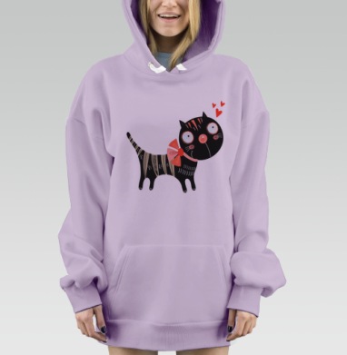 Влюблённые коты, Hoodie Mjhigh Dig Mel, Fiolet, утепленная