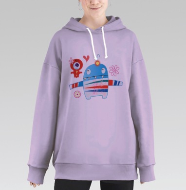 Влюблённые монстрики, Hoodie Long Oversize Fiolet