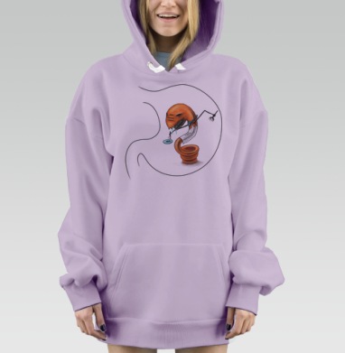 Внутренний зверь, Hoodie Mjhigh Dig Mel, Fiolet, утепленная