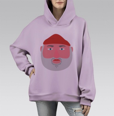 Водная жизнь Стива Зиссу, Hoodie Mono Fiolet, оверсайз, утепленная