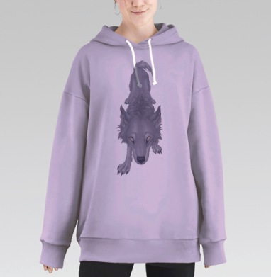 волк под дождём, Hoodie Long Oversize Fiolet