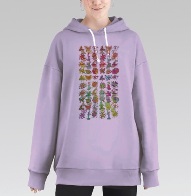 Волшебный глаз: яркая стереограмма с 3D эффектом, Hoodie Long Oversize Fiolet