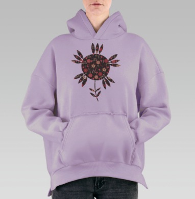 Волшебный сад, Hoodie Oversize Fiolet, утепленная