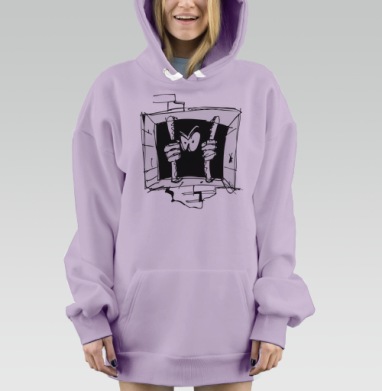 Взгляд Через Решетку Злость Плен, Hoodie Mjhigh Dig Mel, Fiolet, утепленная