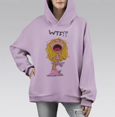 WTF!? / Что за...!?, Hoodie Mono Fiolet, оверсайз, утепленная