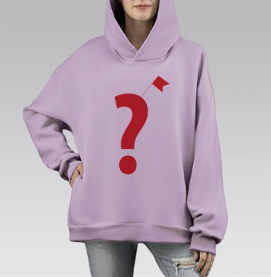 я люблю вопросы, Hoodie Mono Fiolet, оверсайз, утепленная
