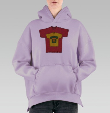 Яркая футболка Наш завод — Капитан, Hoodie Oversize Fiolet, утепленная
