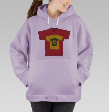 Яркая футболка Наш завод — Капитан, Hoodie Oversize Fiolet