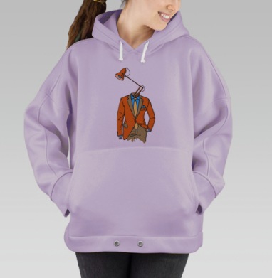 Яркая сюрреалистичная фигура с лампой вместо головы, Hoodie Oversize Fiolet