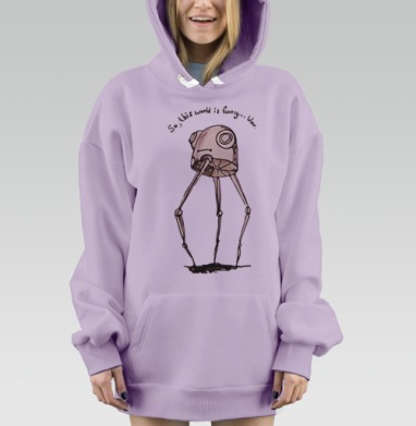 забавный мир, Hoodie Mjhigh Dig Mel, Fiolet, утепленная