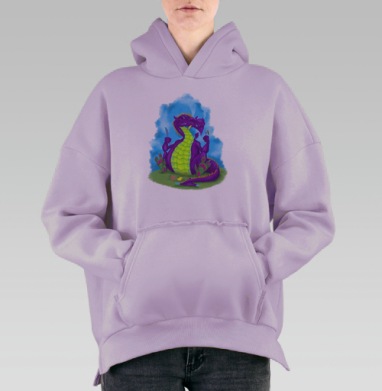 Завтрак на природе, Hoodie Oversize Fiolet, утепленная