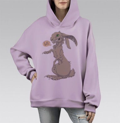 зайка, Hoodie Mono Fiolet, оверсайз, утепленная