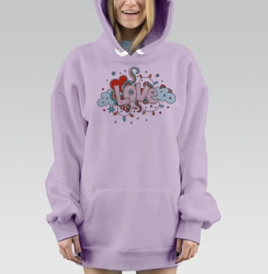 Зимне-новогодняя любовь, Hoodie Mjhigh Dig Mel, Fiolet, утепленная