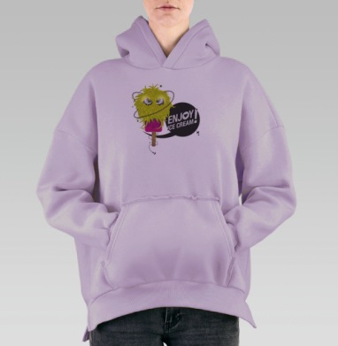 Злое мороженое – яркий вызов вкусу и стилю, Hoodie Oversize Fiolet, утепленная