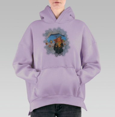 Зонтик с летом, Hoodie Oversize Fiolet, утепленная