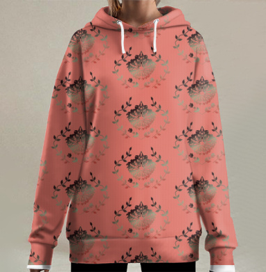 Выцветающий., Hoodie Long Oversize 3D