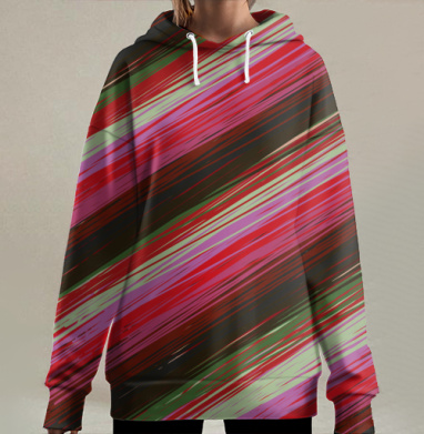 Диагональ петель., Hoodie Long Oversize 3D