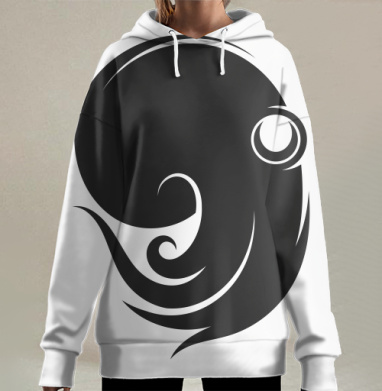Осминог арт, Hoodie Long Oversize 3D