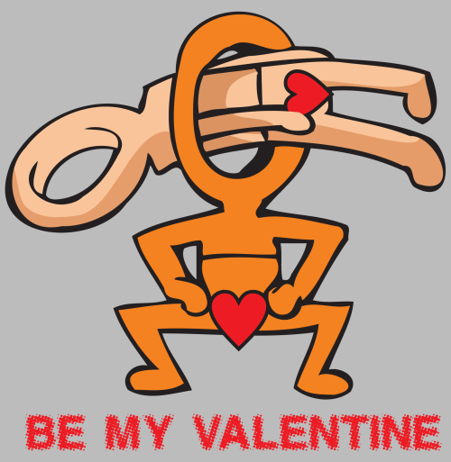 Стильные стилизованные стикмены с сердцами ко Дню святого Валентина BE MY VALENTINE - Принты для девушек, страница 13 