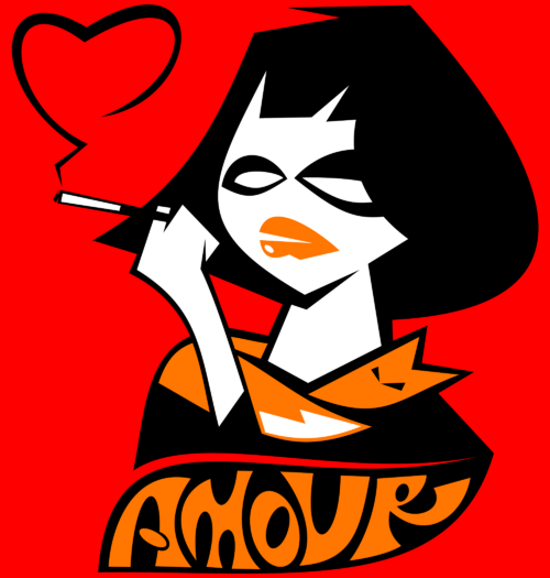 Стильная женщина с дымом в форме сердца AMOUR - Принты для девушек, страница 13 