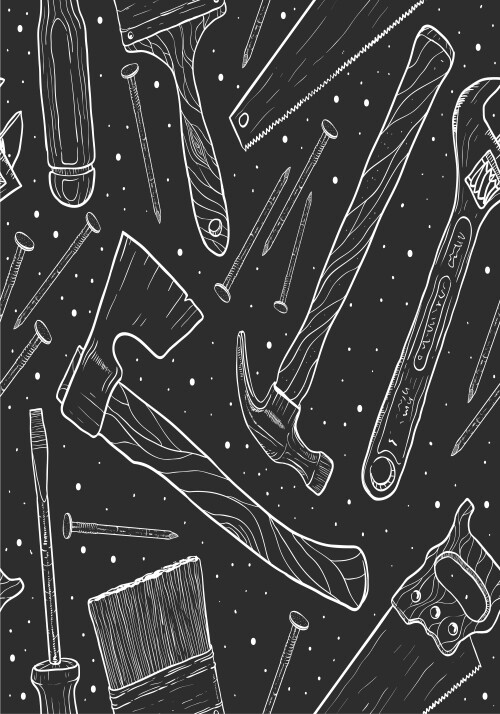 Ремесленный узор с инструментами из легированной стали - Принты для парней, страница 14 