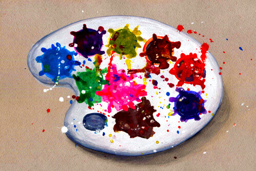 Художественная палитра красок Palette of Artist вдохновение живопись творчество - Магазин футболок M9000M - Дизайнерские принты