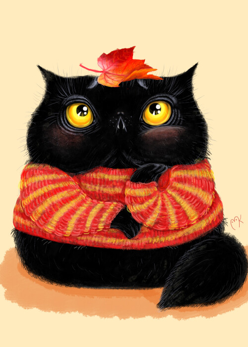 Кот и листик - Принты для девушек, страница 5 