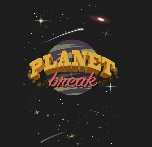 Яркий логотип PLANET break в космической тематике - Магазин подарков и сувенирной продукции Obraztsov