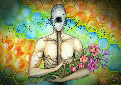 Пчелиный цвет - Магазин футболок Scapula - Дизайнерские принты