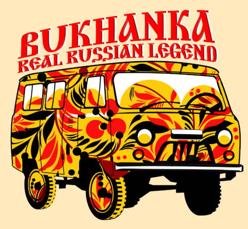 УАЗ 452 Буханка в русской хохломской росписи REAL RUSSIAN LEGEND - Принты для парней, страница 26 