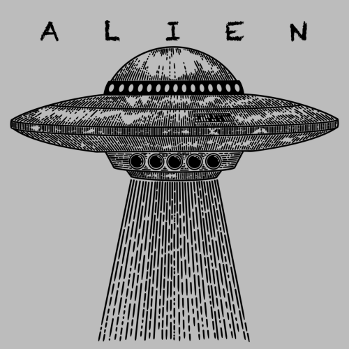 Винтажный НЛО с лучом света и надписью ALIEN - Принты для парней, страница 4 