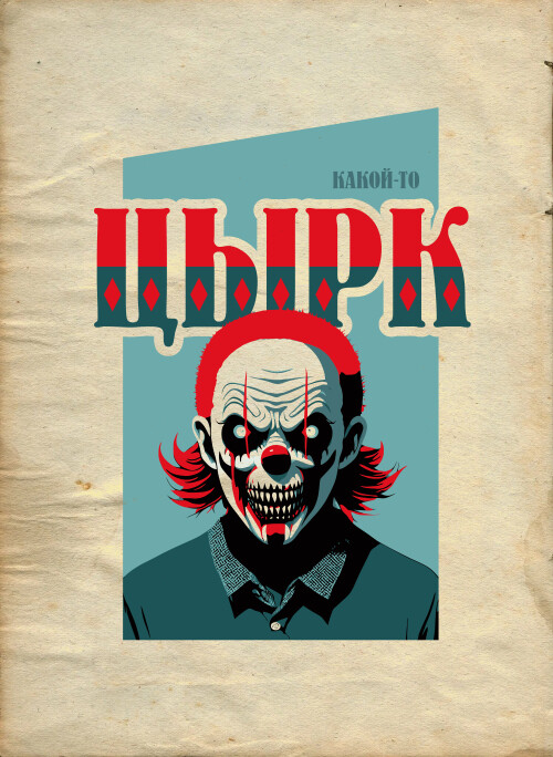 Сатирический хоррор-плакат «КАКОЙ-ТО ЦЫРК» - Футболки от Игоря Пташинского
