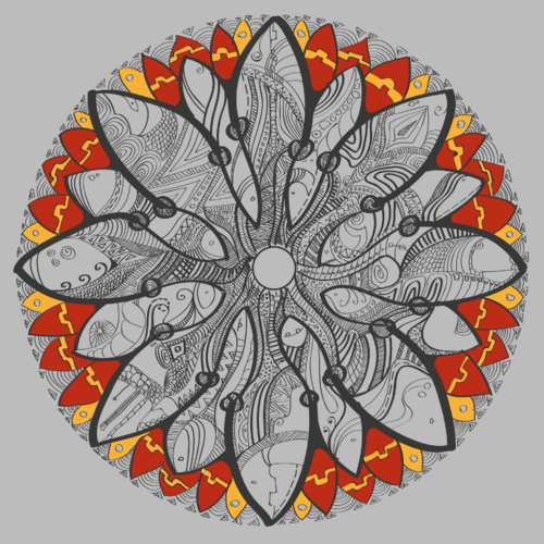 Mandala/Мандала симметричный зентангл узор для созерцания медитативного черно белого - Принты для девушек, страница 12 