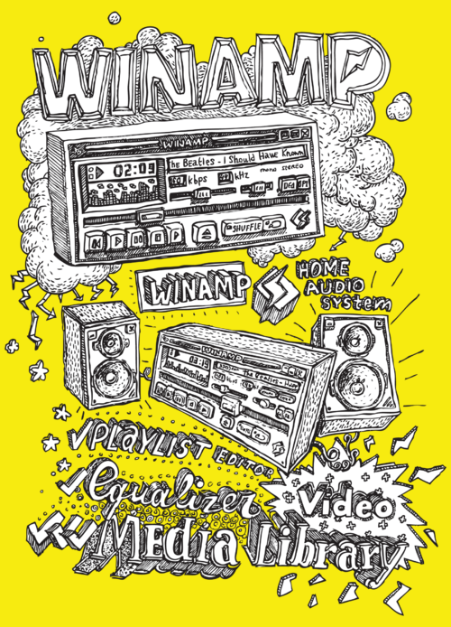Ностальгический коллаж Winamp/ВинАмп с интерфейсами и PLAYLIST EDITOR EQUALIZER - Принты для парней, страница 25 