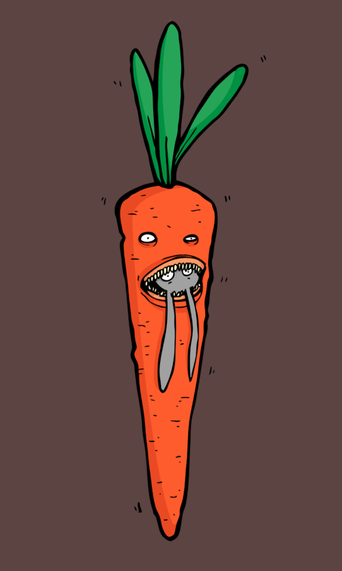 Carrot Predator Flip / Шокирующая морковка ест кроликов монстр морковка кролики - Принты для парней, страница 24 