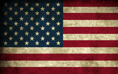 Vintage US Flag Grunge Look / Винтажный флаг США старой реликвии - Магазин футболок adog - Дизайнерские принты
