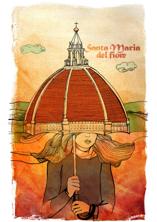 Уютная женщина под куполом Santa Maria del Fiore / Святая Мария Цветочная - Принты для девушек, страница 11 