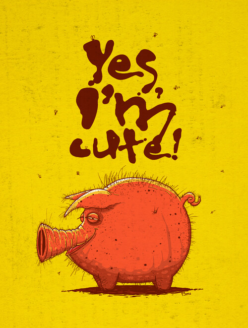 Ироничная и самоуверенная свинья милая Yes Im Cute - Принты для парней, страница 23 