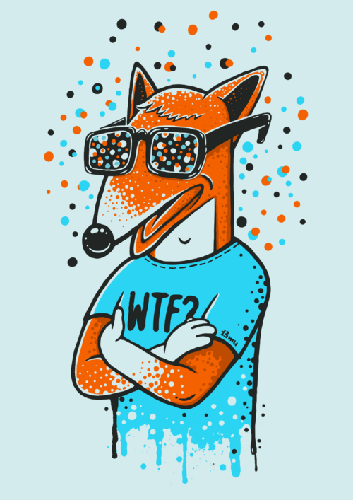 Лиса в очках выражающая удивление WTF - Принты для парней, страница 23 