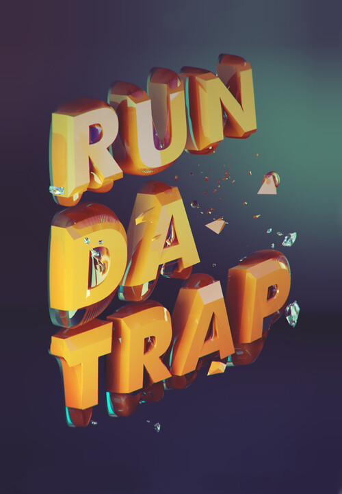 Объемная золотая надпись RUN DA TRAP с эффектом разрушения - Магазин футболок dazzrudeboy - Дизайнерские принты